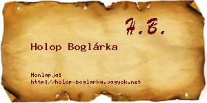 Holop Boglárka névjegykártya